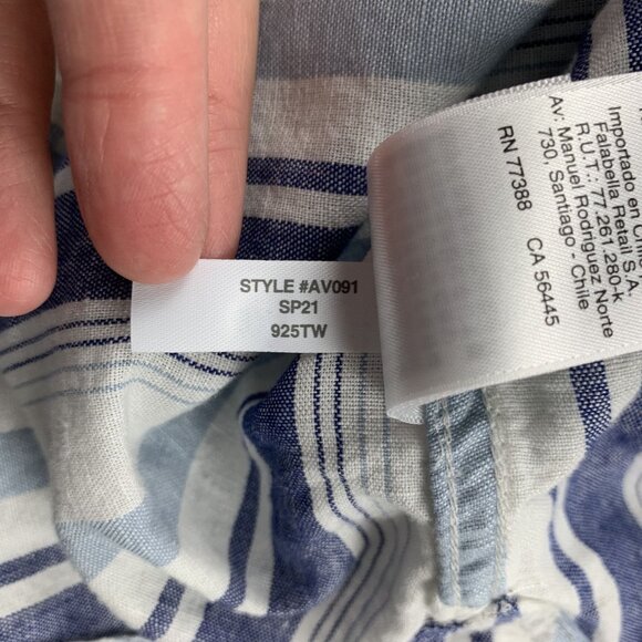 J.Crew Blue Striped Linen Blend Split Neck Tunic Shirt Dress S - Picture 6 of 8